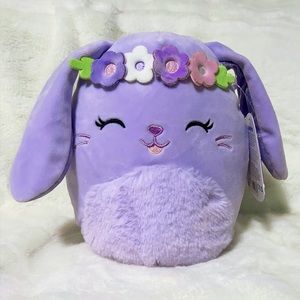 NWT Squishmallows 8” Bubbles the Bunny with Flower Crown Easter Soring 2024
